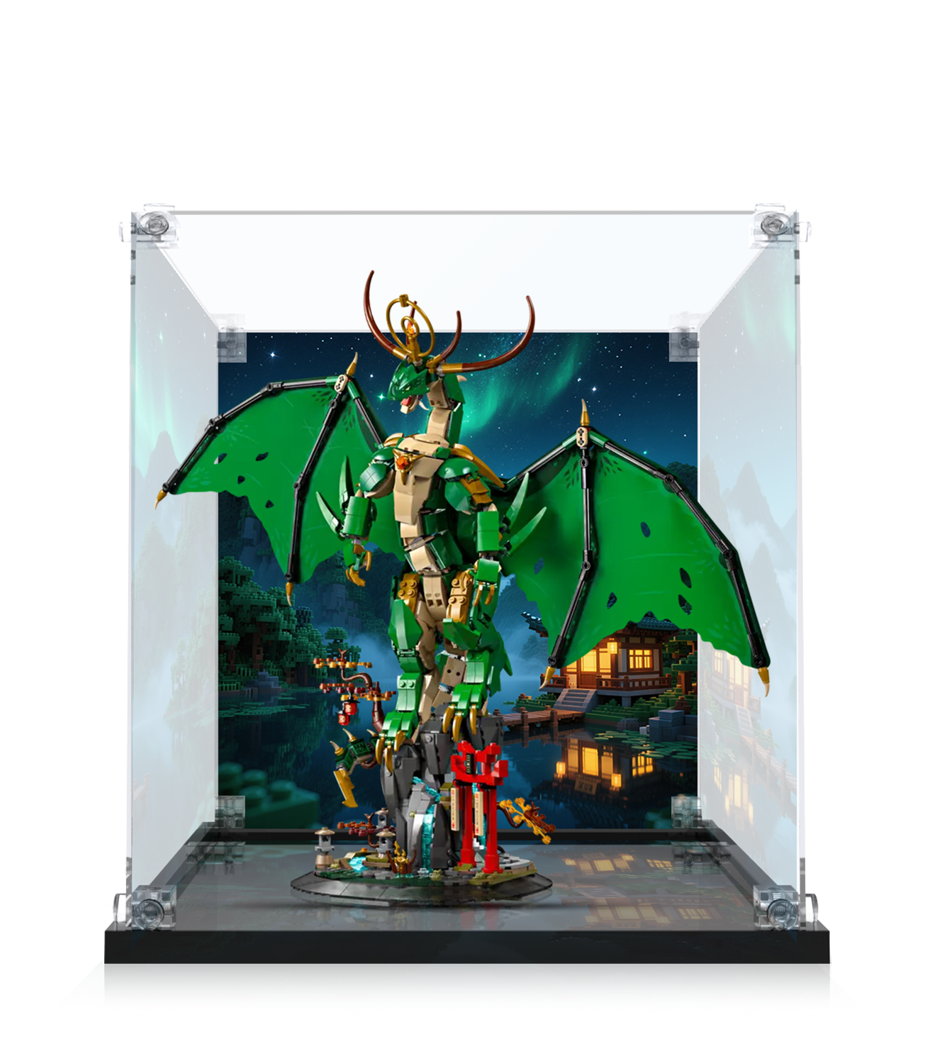 LEGO® NINJAGO® The Guardian Dragon 71847 Display Case - Premium Acrylic Protector for Collectible Building Sets - Perfect for Showcasing & Protecting Your LEGO Ninjago Dragon Model