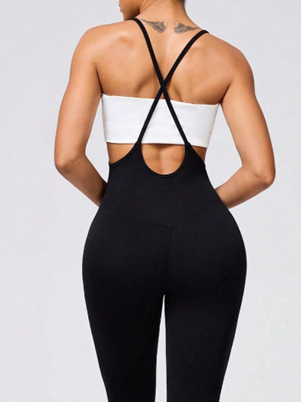 ZASUWA Women's Fashion Suspender Strap Jumpsuit - Stylish One Piece Romper for Casual Outings, Date Nights & Club Wear