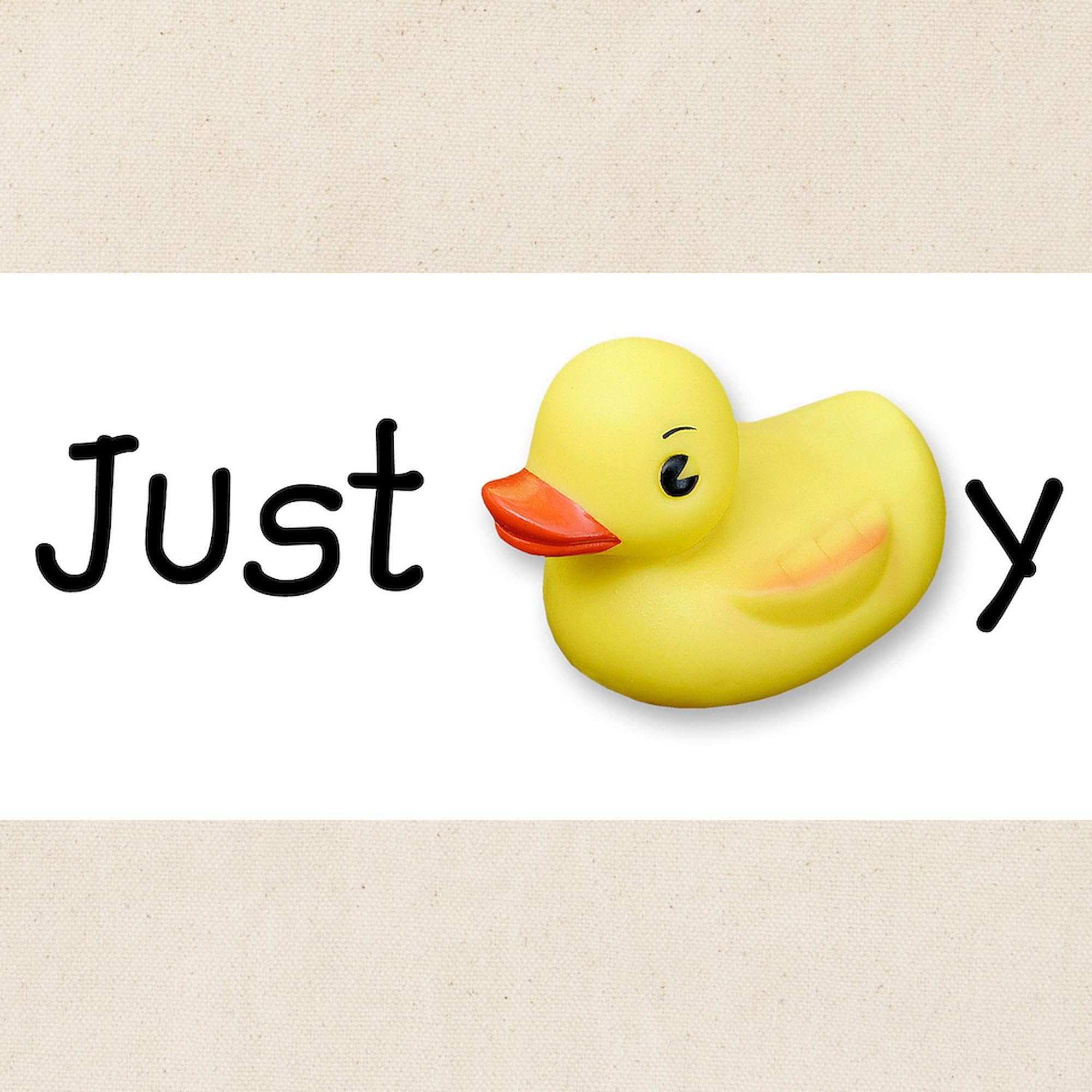 JUST DUCKY Natural Canvas Tote Bag - Eco-Friendly Reusable Shopping Bag for Groceries, Beach & Daily Use | Durable Cotton Tote with Fun Duck Design