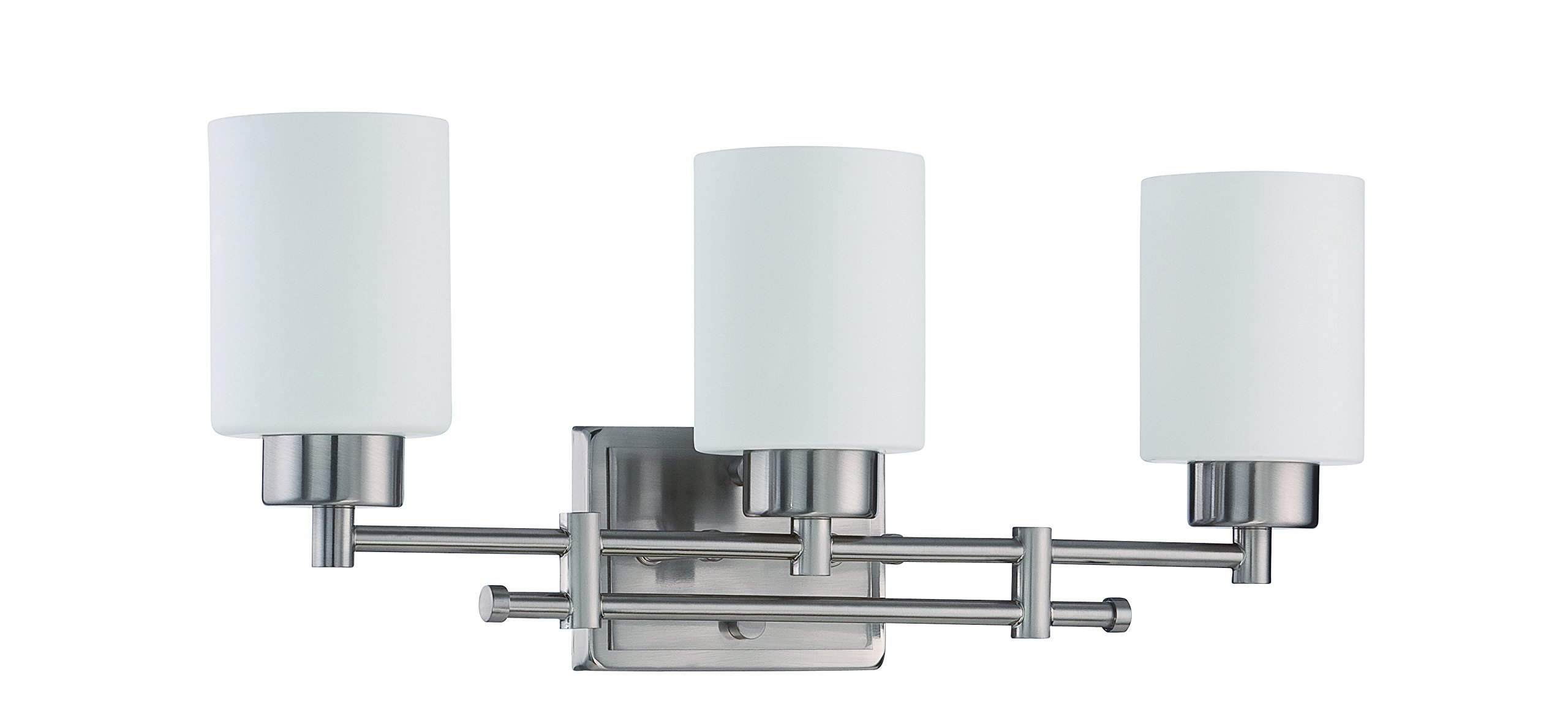 Luminance F3153-80 Transitional 3-Light Vanity Fixture with Bright Satin Nickel Finish - Perfect for Bathroom, Bedroom & Dressing Room Lighting
