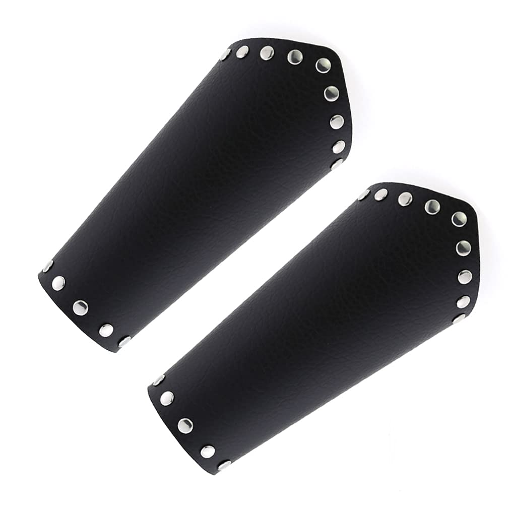 Unisex Faux Leather Gauntlet Wristband - Punk Gothic Bracelet with Lace Up Design, Wide Arm Armor Cuff for Men & Women | Perfect for Cosplay, Halloween Costumes, and Gothic Fashion Accessories