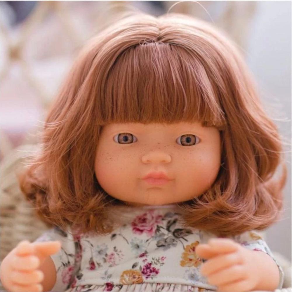 Miniland Anatomically Correct Caucasian Girl Doll - Red Hair, Realistic Baby Doll for Kids Ages 3+ | Perfect for Role Play, Pretend Play, and Educational Learning