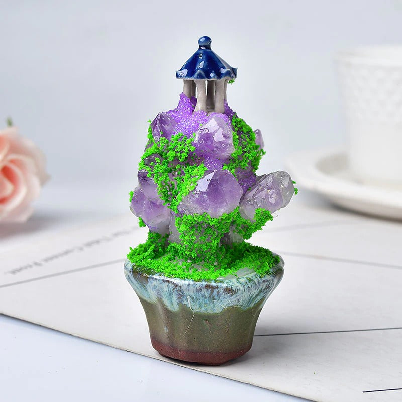 Amethyst Fairy Tower Mini Figurine - Handcrafted Crystal Fairy Statue for Home Decor, Gift & Spiritual Healing | Perfect for Meditation, Yoga Spaces & Fantasy Collections