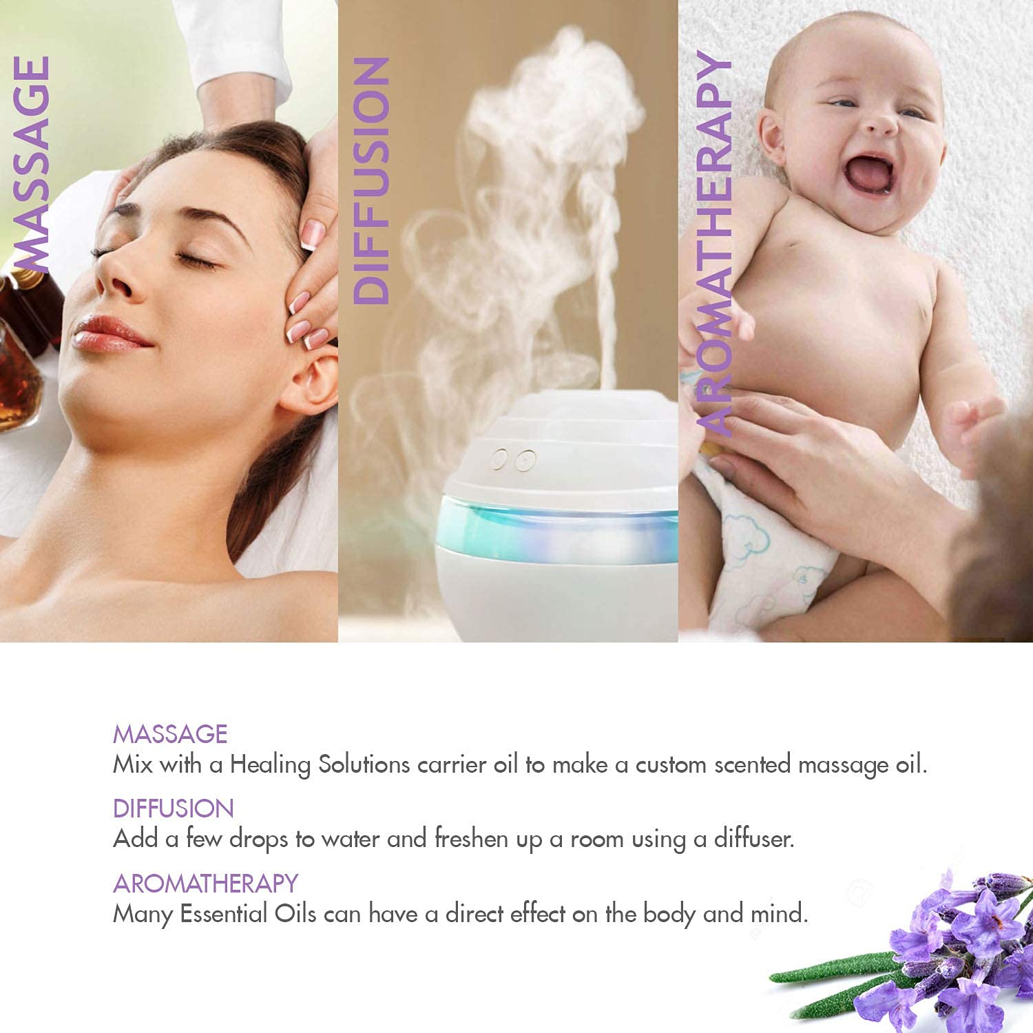 Healing Solutions Premium 6-Piece Essential Oils Set (6x10ml) - 100% Pure Therapeutic Grade Aromatherapy Oils for Diffusers, Massage & Relaxation | Perfect Gift for Home Spa, Yoga & Wellness Enthusiasts