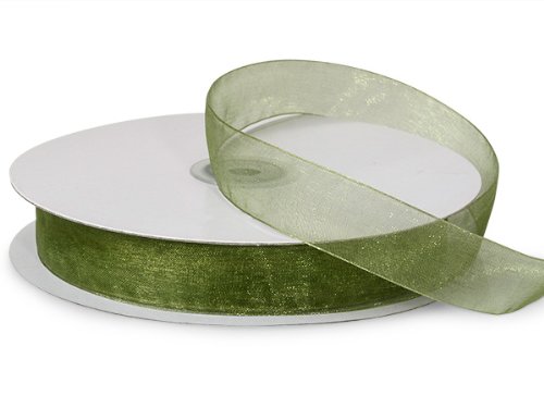 Premium MOSS Simply Sheer Organza Ribbon - 7/8 Inch x 100 Yards - 100% Nylon Fabric Ribbon for Gift Wrapping, Wedding Decorations & Craft Projects (5-Pack Bulk Set)