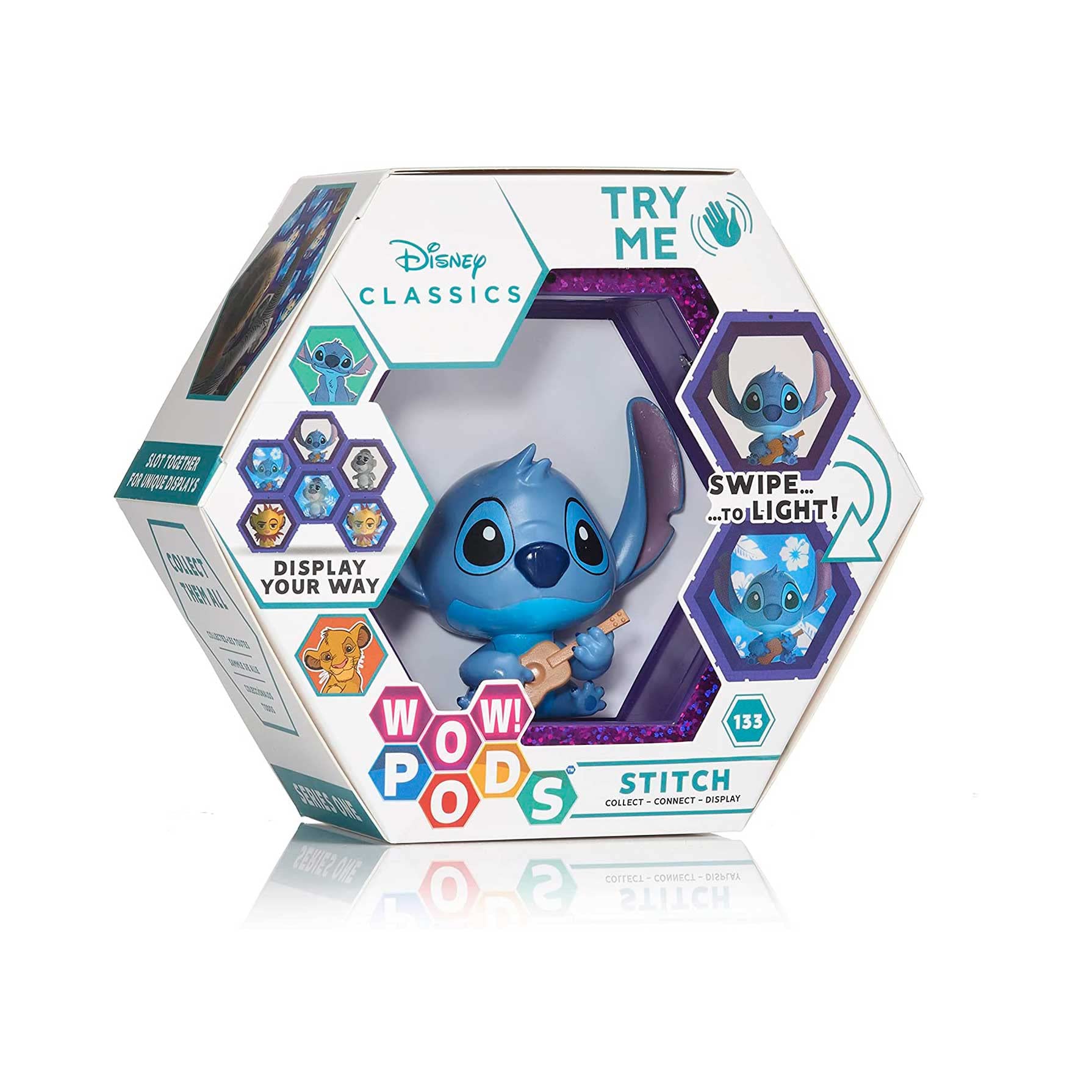 Disney Classic Stitch Collectible Figure with Light and Motion Sensor - WOW! PODS Collection (Deqube 918DCL100501) - Perfect for Disney Fans, Home Decor, and Gift Giving