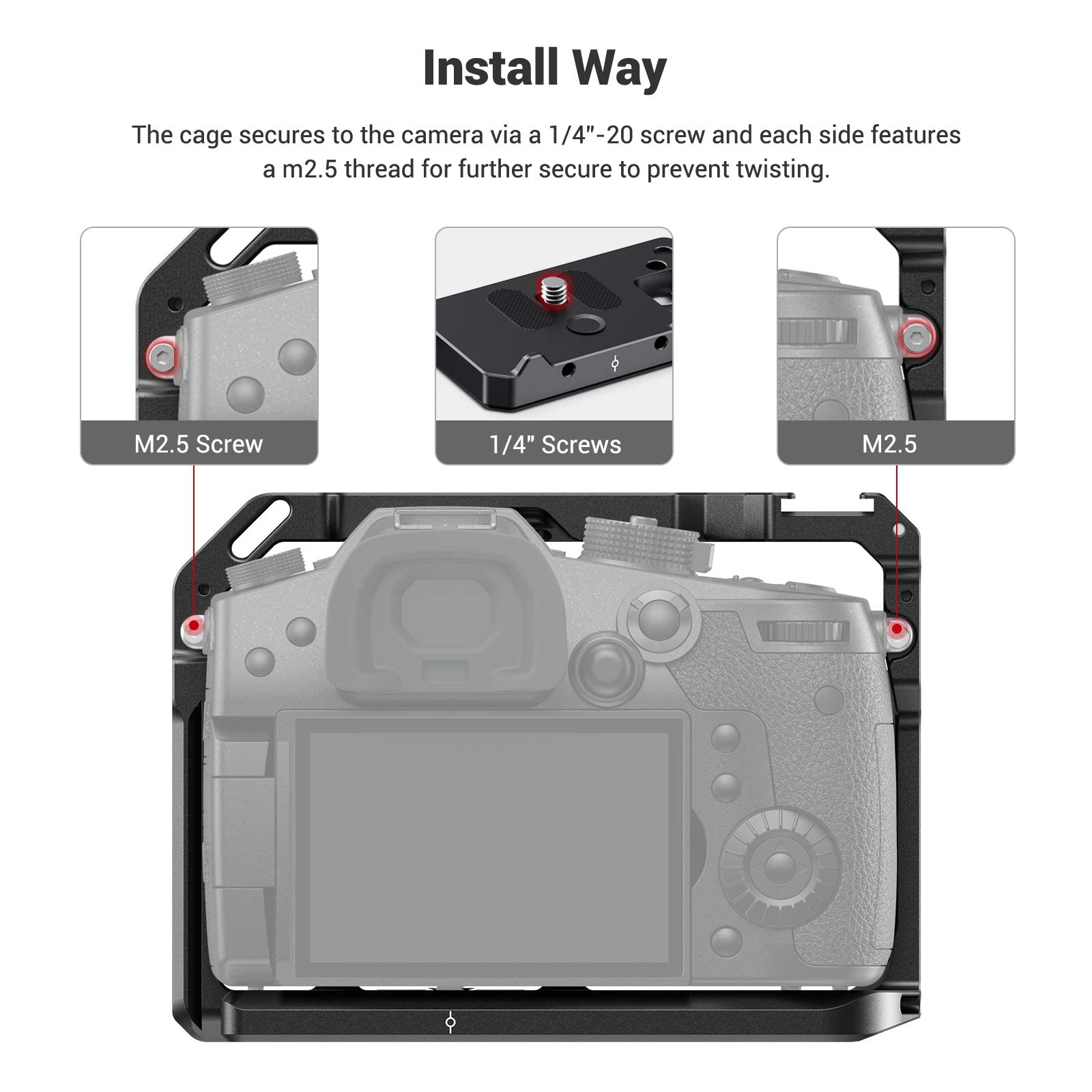 SMALLRIG GH5 GH5S Cage for Panasonic Lumix Camera & DMW-XLR1 - Upgraded Version 2049 | Professional Video Stabilization Cage for Filmmaking, Vlogging & Content Creation