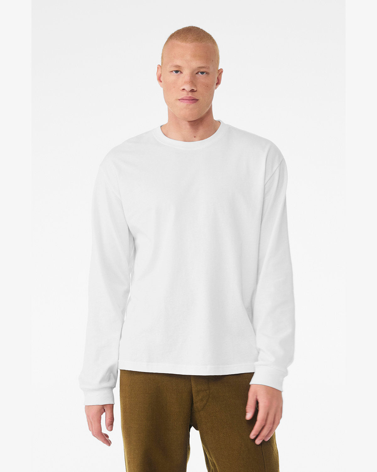 Bella + Canvas 3511 Unisex 6oz Heavyweight Long Sleeve T-Shirt - Soft Cotton Crewneck Tee for Men & Women - Perfect for Casual Wear, Layering & Cold Weather Outfits