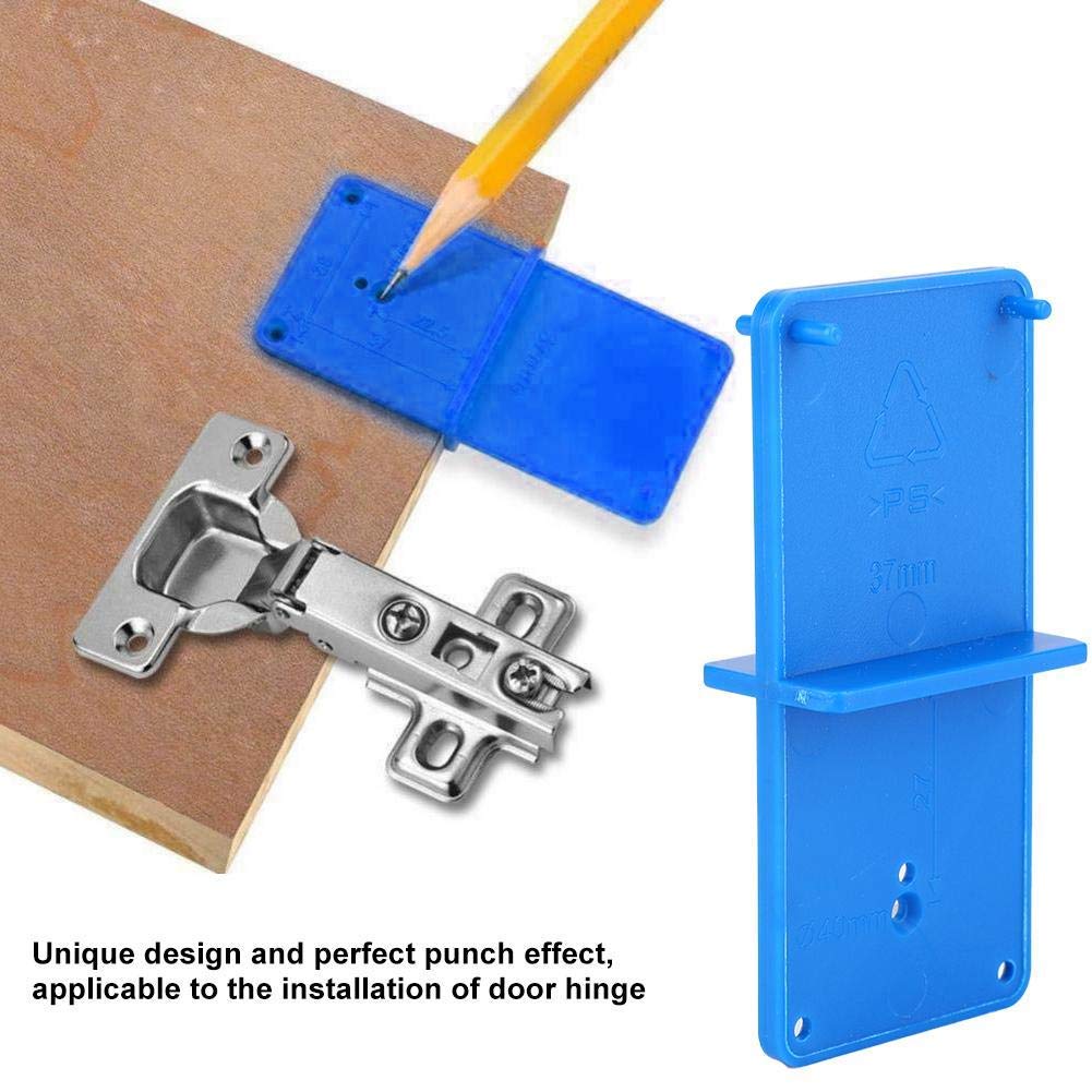 2-Piece Hinge Hole Drilling Template Kit - Precise Cabinet Door & Drawer Guide Locator for Perfect Assembly | DIY Woodworking & Furniture Installation Tool