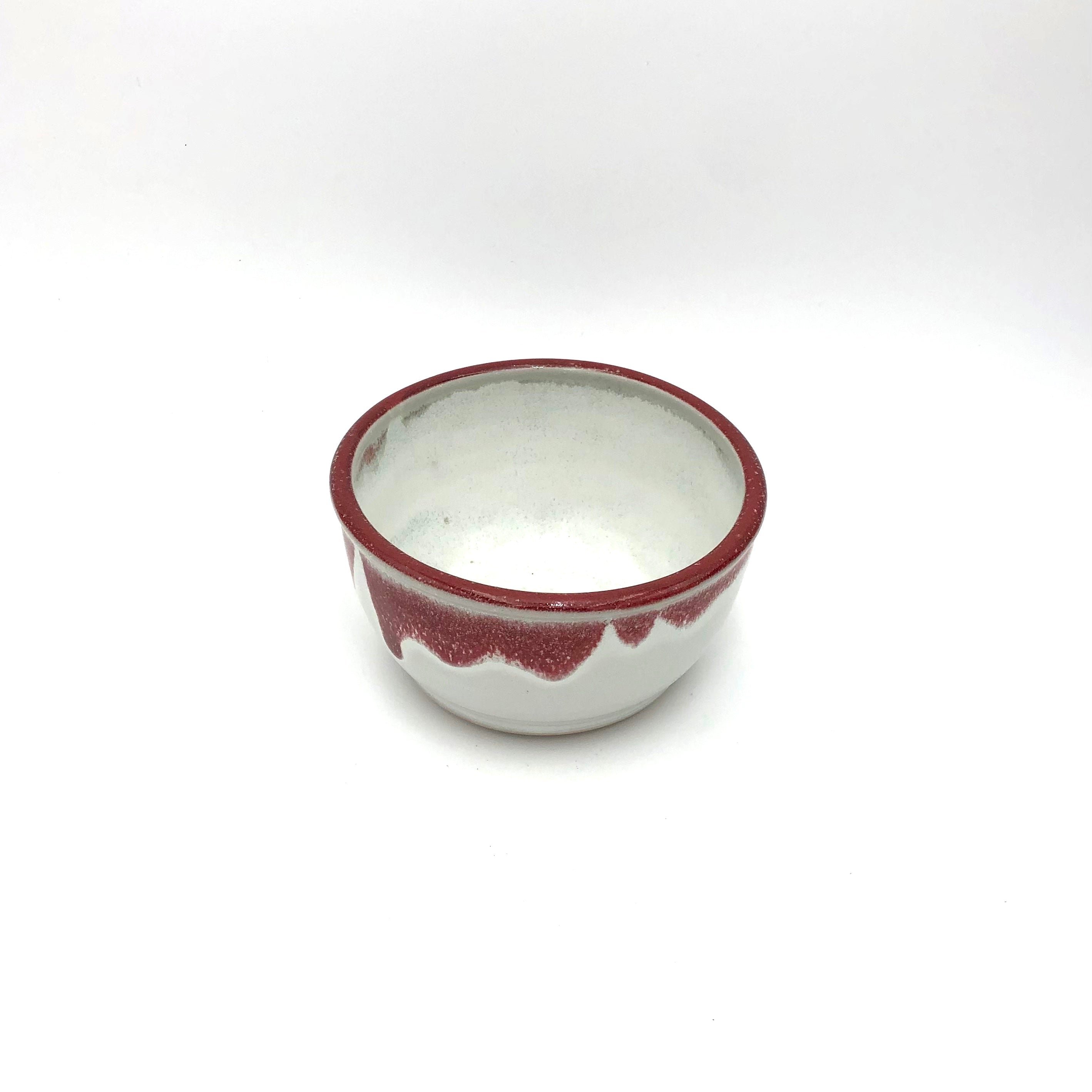 Premium Coburn Ceramic Cereal Bowl Set - Red & White Handmade Porcelain Breakfast Bowls for Cereal, Soup, Salad - Perfect for Home, Kitchen, and Restaurant Use