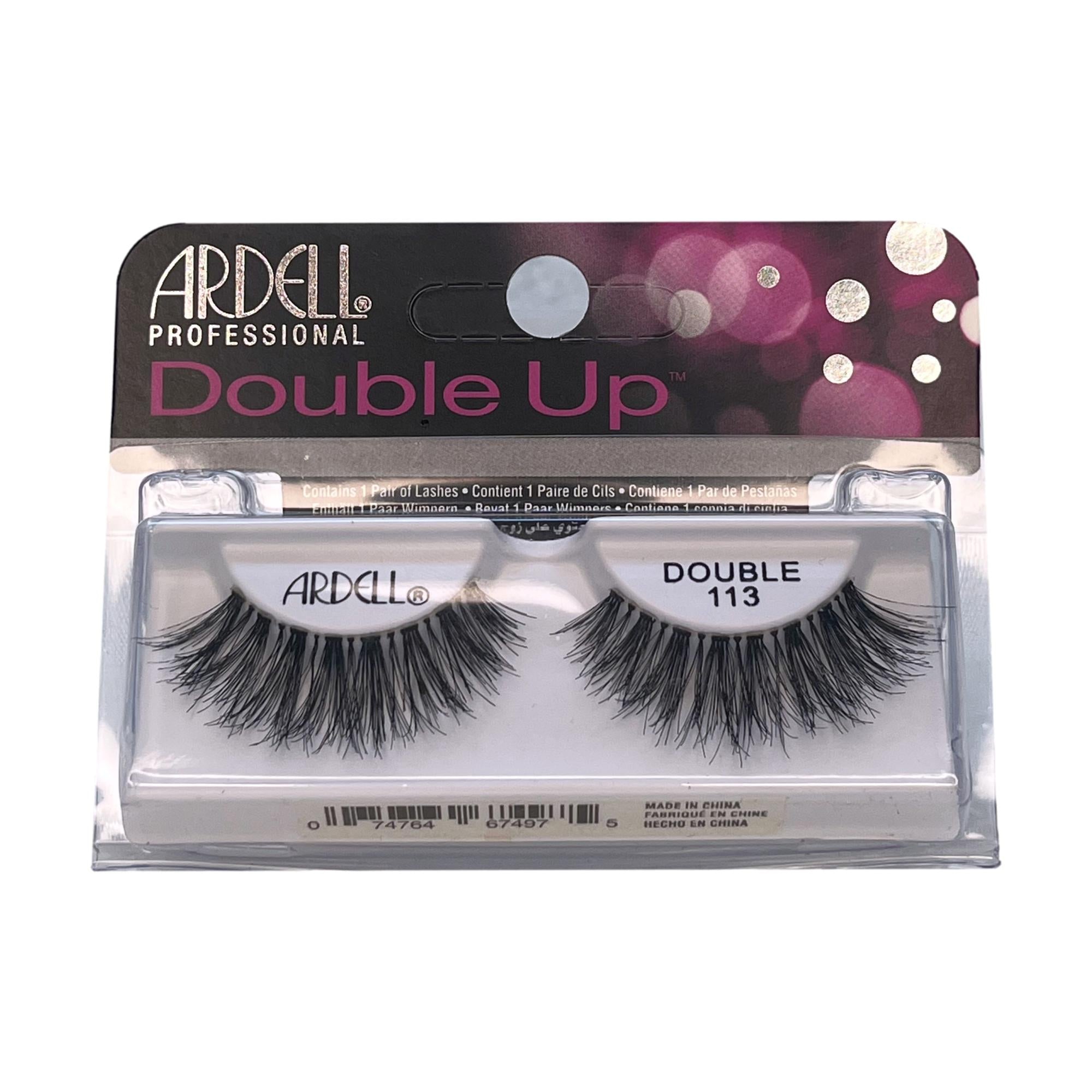 Ardell Strip Lashes Double Up 113 - Natural Looking False Eyelashes for Dramatic Eye Makeup - Perfect for Parties, Weddings & Special Occasions