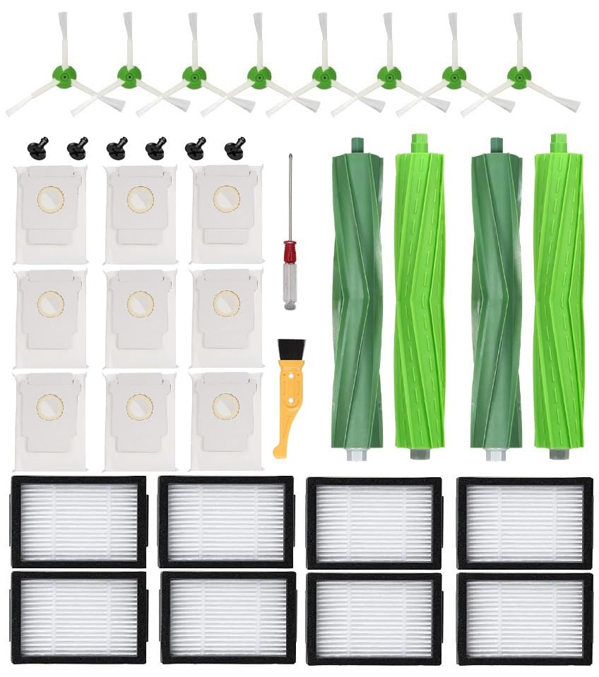 Original: 27 Pack Parts iRobot Roomba i7 i7+ i3 i3+ i4 i4+ i6 i6+ i8 i8+ j7 j7+E5 E6 E7   Optimized: **27-Piece Replacement Parts Kit for iRobot Roomba i7, i7+, i3, i3+, i4, i4+, i6, i6+, i8, i8+, j7, j7+, E5, E6, E7 - Compatible Filters, Brushes & Accessories for Efficient Robot Vacuum Maintenance**    (Note: The original title was already in English, so no translation was needed. The optimized version improves readability, includes relevant keywords, and clarifies the product's purpose.)