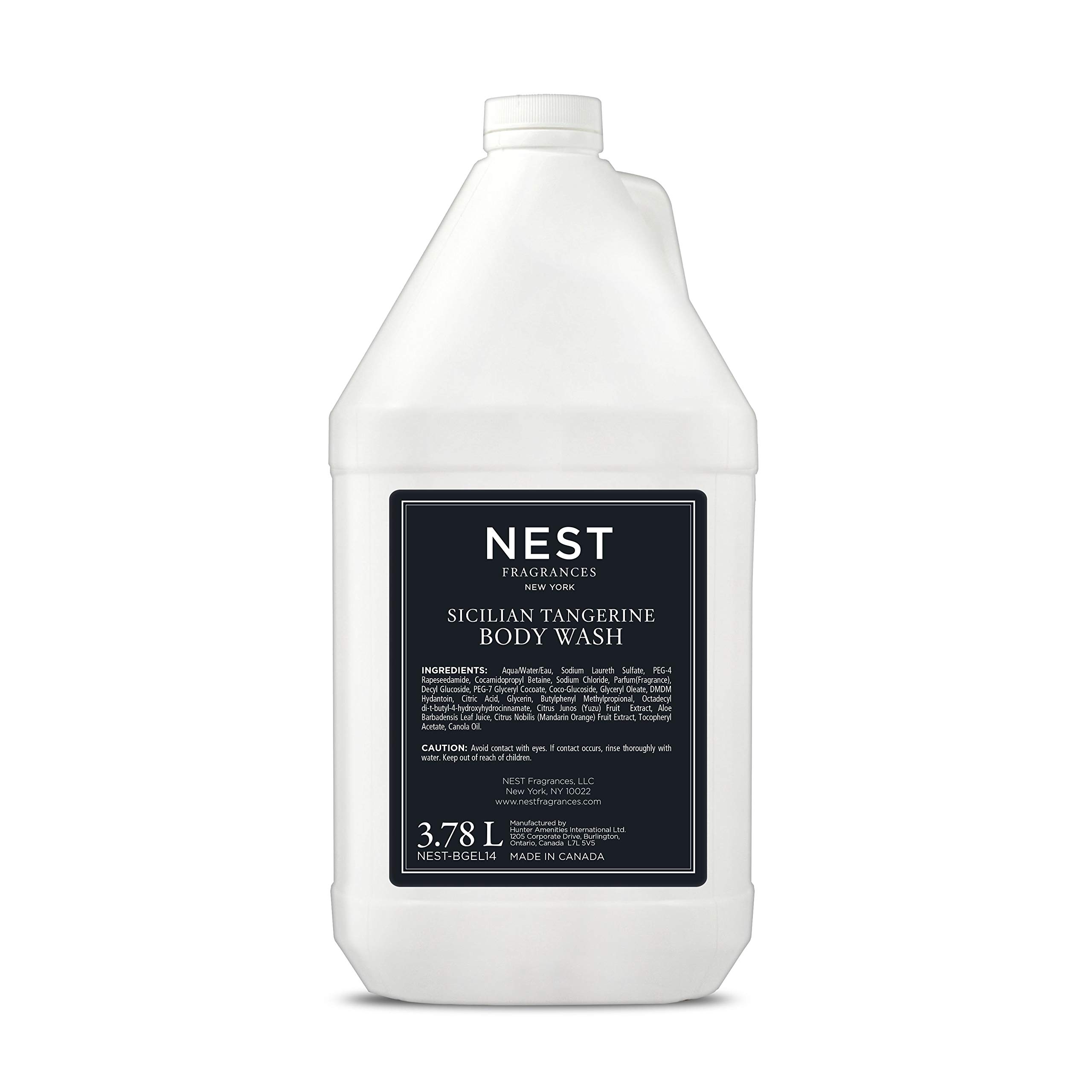NEST FRAGRANCES New York Sicilian Tangerine Body Wash - 1 Gallon (128 oz) Refreshing Citrus Scent for Shower & Bath | Luxury Home Spa Experience