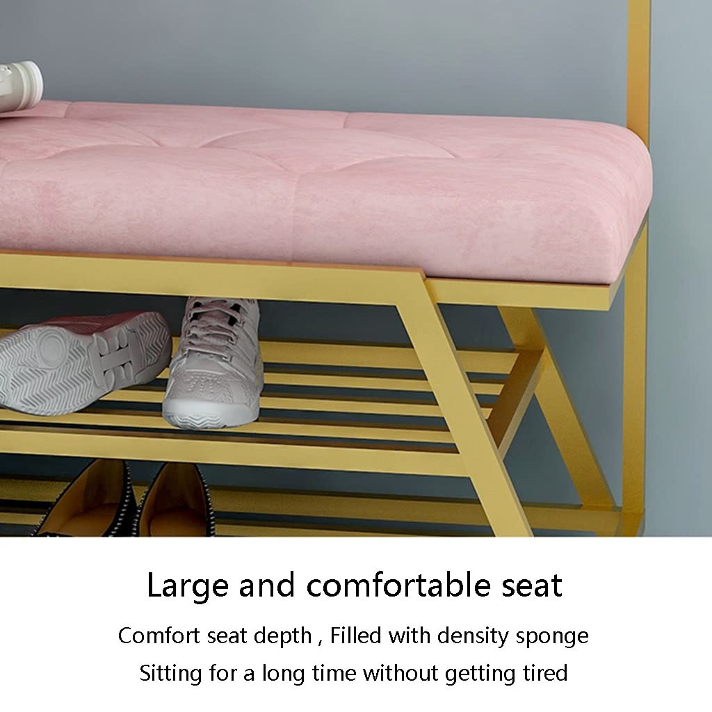 3-in-1 Industrial Hall Tree with Storage Shelves & Shoe Bench - Sturdy Coat Rack with Hooks for Entryway, Bedroom, Living Room - Easy Assembly (Blue, 60x35x175cm) - Perfect for Small Spaces & Organizing Shoes, Coats, Bags & Accessories