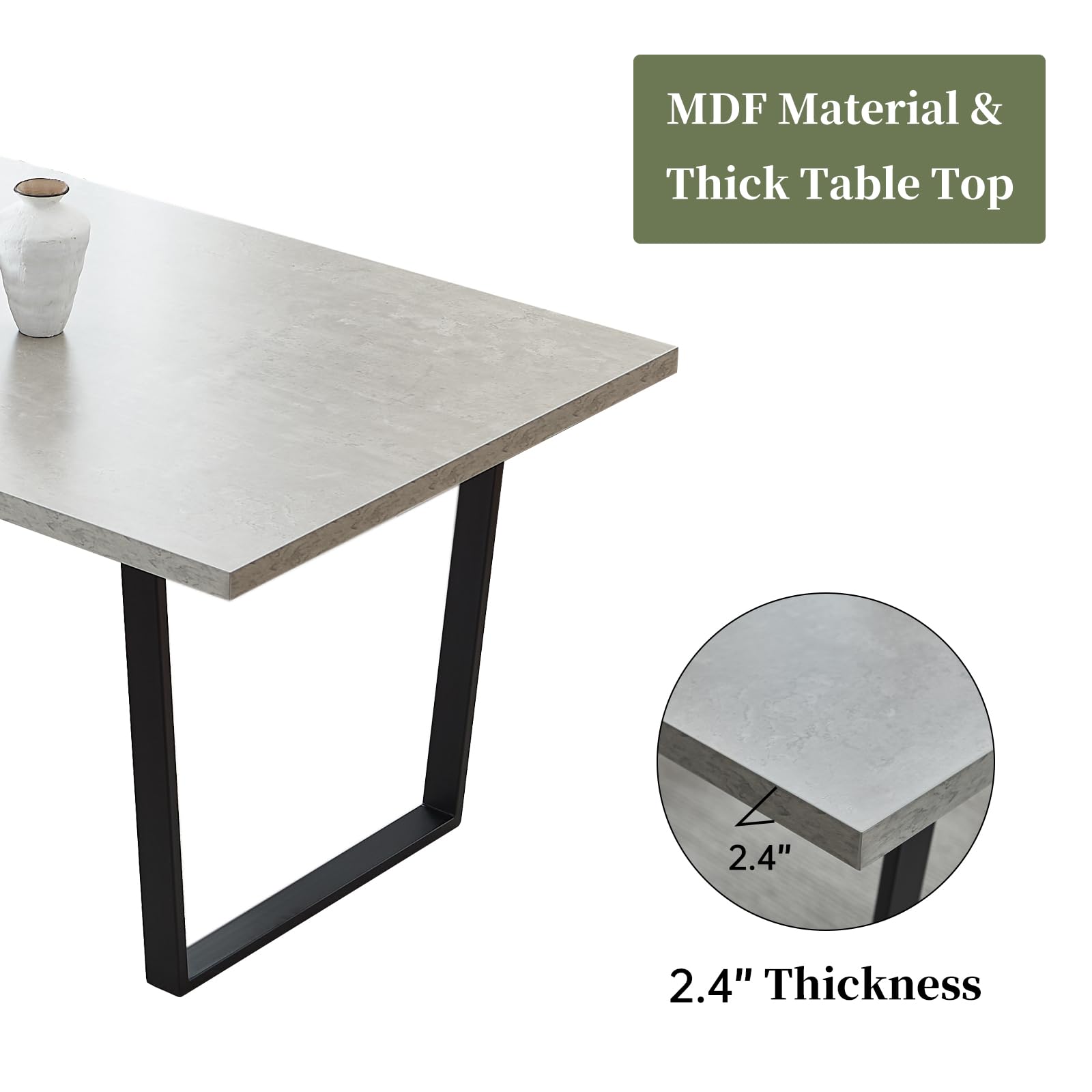 Space-Saving Rectangular Dining Table - Thickened MDF Kitchen Table for Small Spaces | Durable & Sturdy Design for Home, Restaurant & Office Use | Perfect for Dining Rooms, Kitchens & Compact Living Areas