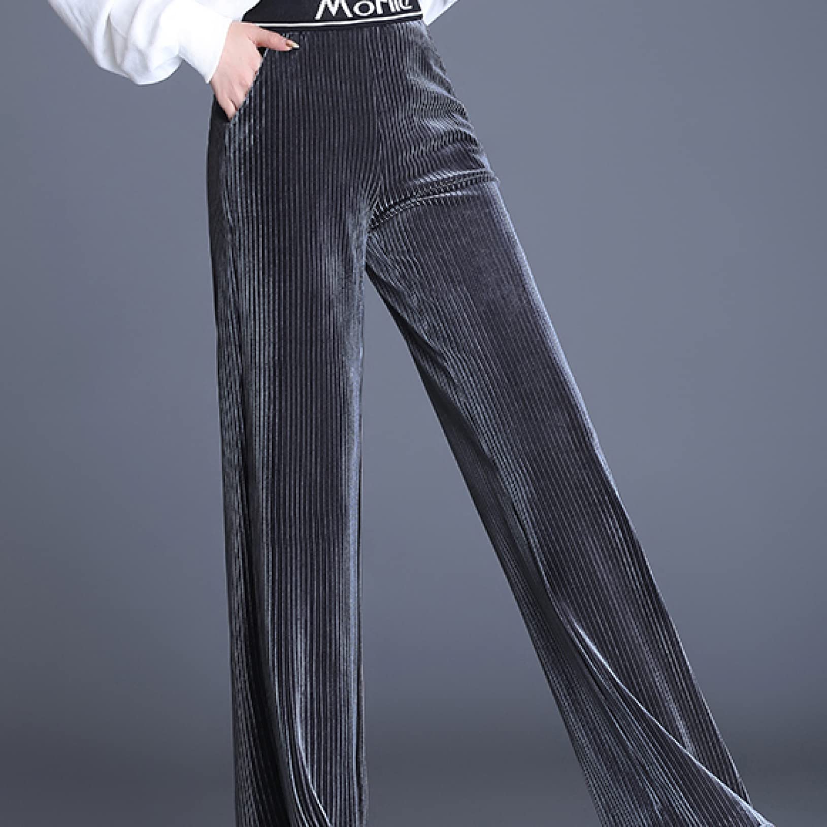 Women's High Waisted Wide Leg Sweatpants - Tummy Control Stretch Dress Pants for Work & Casual Wear | Comfortable Lounge Pants for All Seasons | Perfect for Office, Yoga, Travel & Home Relaxation