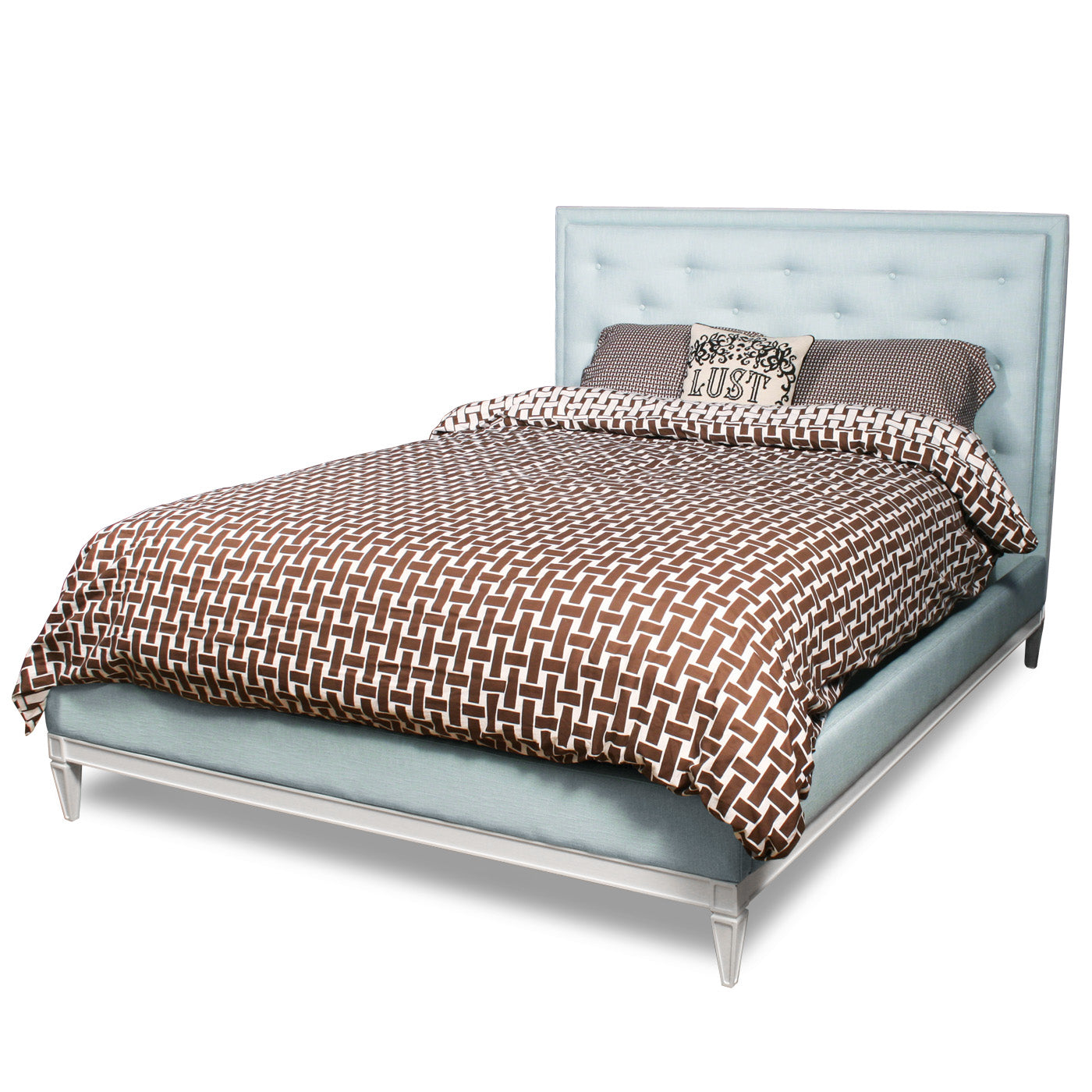 Lampert King Size Bed Frame - Modern Platform Bed with Upholstered Headboard, Sturdy Wooden Slats - Perfect for Master Bedroom, Guest Room, or Apartment