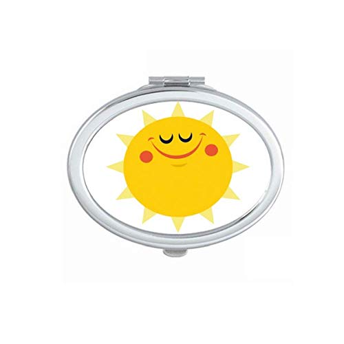 DIYthinker Portable Foldable Double-Sided Makeup Mirror with Universe & Alien Smiling Sun Design - Perfect for Travel, Home Vanity, and Cosmetic Application