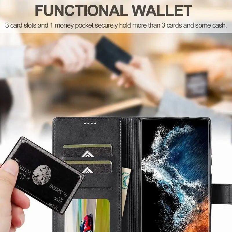 Samsung Galaxy S24 Plus Wallet Case - Premium Vegan Leather Phone Cover with Card Slots for Credit Cards & ID - Perfect for Daily Use, Travel, and Business