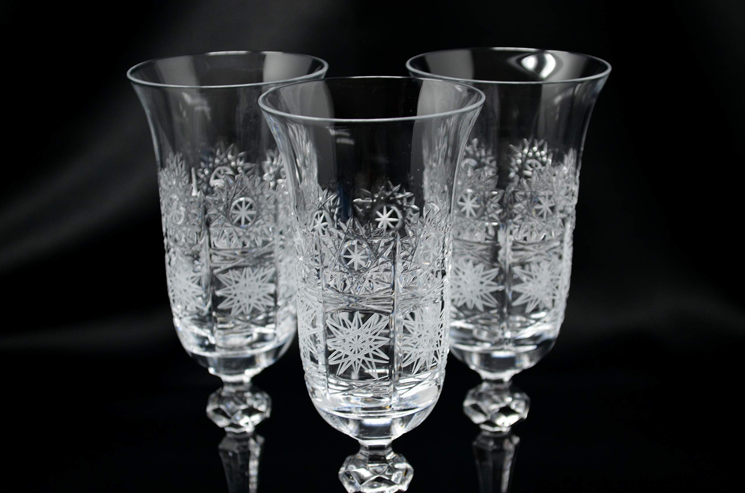 Premium 6-Piece Czech Champagne Flutes Set - 5oz Hand-Cut Bohemian Crystal Glassware for Weddings, Anniversaries & Special Occasions - Elegant Wine & Water Goblets - Luxury Wedding Decor & Gift Idea
