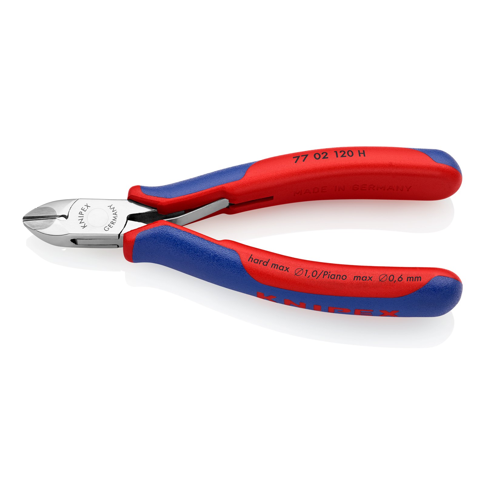 KNIPEX Electronics Diagonal Cutters with Carbide Metal Cutting Edges - Precision Wire Cutters for Electronics, DIY & Electrical Work - Multi-Component (7702120H) - Ideal for Electricians, Technicians & Home Repair