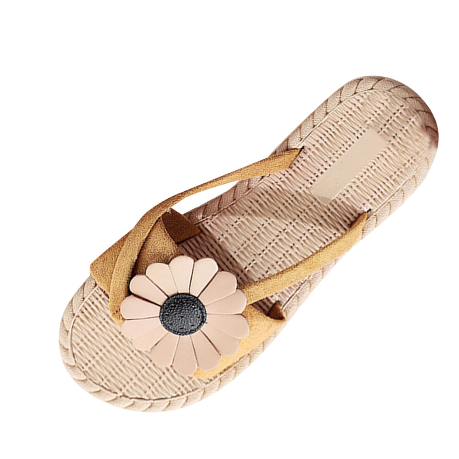 Women's Summer Beach Slides - Comfortable Casual Flat Cork Sandals with Sunflower Design for Spring & Summer | Perfect for Poolside, Vacation & Outdoor Relaxation