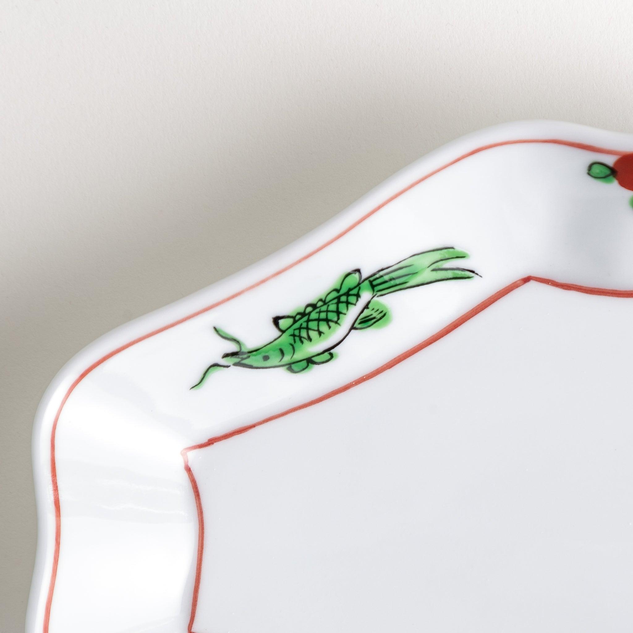 Vintage Fish & Wave Rim Salad Plate - Elegant Dinnerware for Seafood, Appetizers & Party Serving