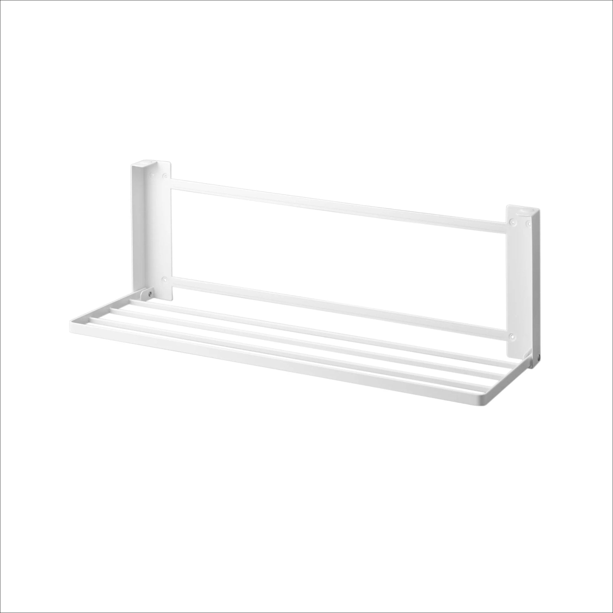 YAMAZAKI Wall Mounted Folding Clothes Rack - Space Saving Laundry Organizer for Small Spaces, White | Perfect for Apartments, Dorms & Closet Organization