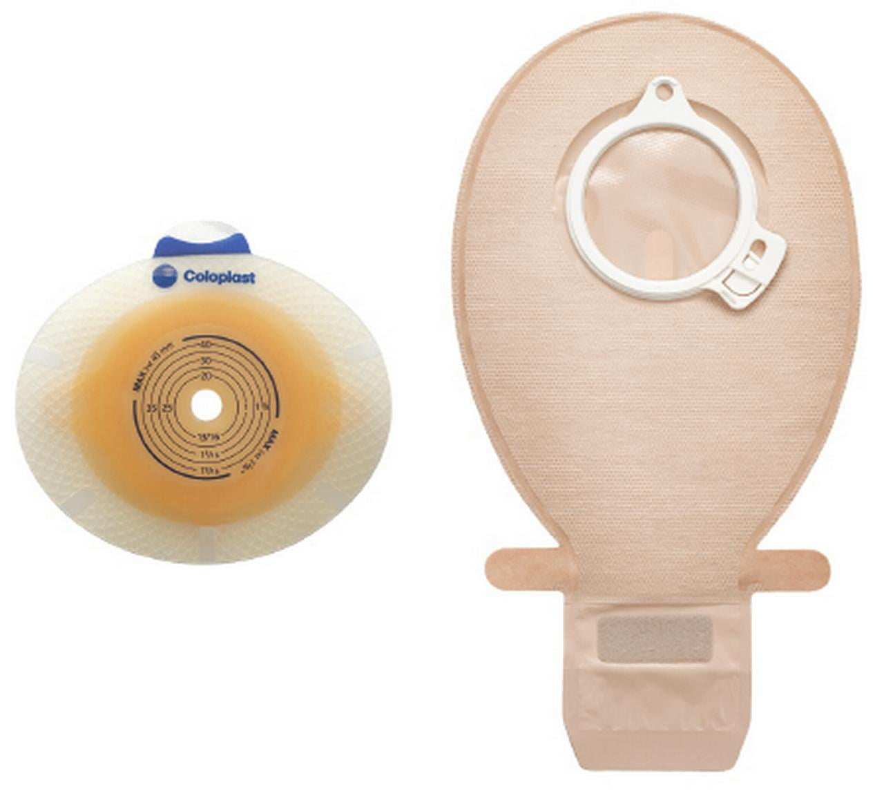 Coloplast SenSura Click Two-Piece Ostomy Pouch System - Pre-Cut Convex Light Standard Wear Skin Barrier with Flange & Belt Tabs (1-1/4