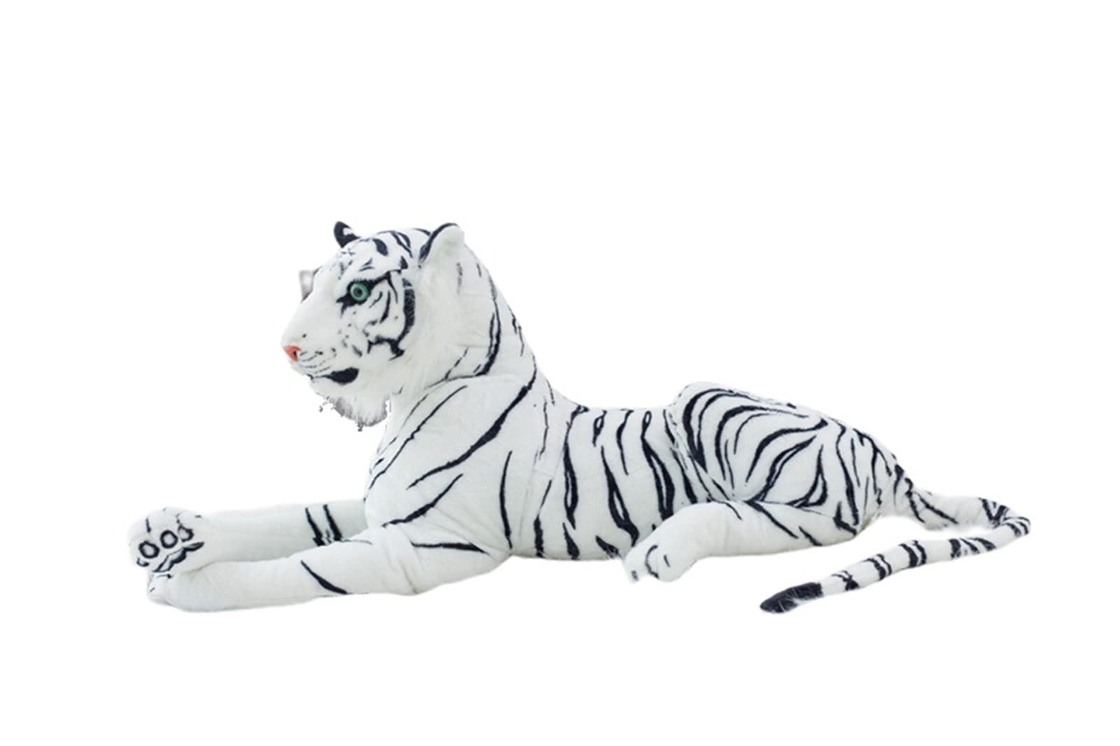 Realistic 30-120cm White Tiger Plush Stuffed Animal - Soft Cuddly Toy Pillow, Large Fluffy Simulation Tiger Doll for Kids & Adults (120cm) - Perfect for Nursery Decor, Birthday Gifts, and Cozy Home Comfort