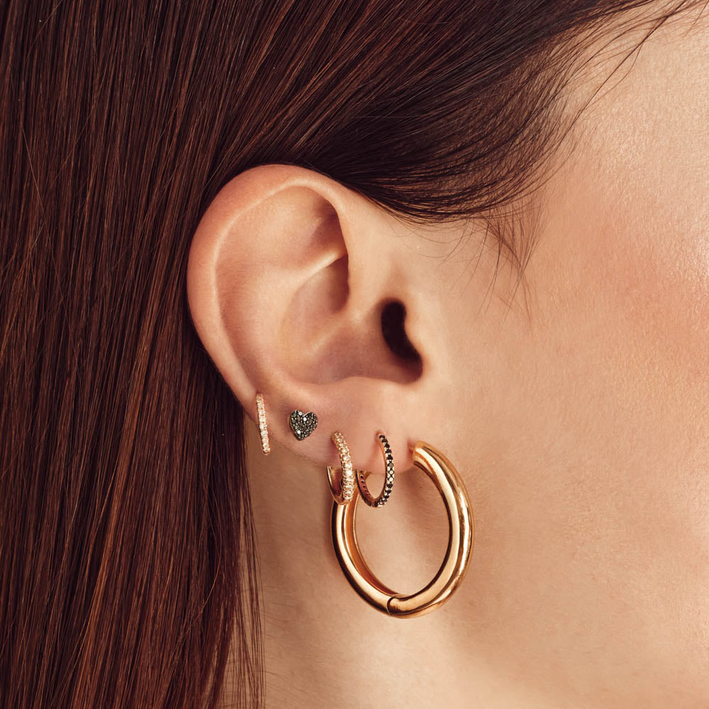 10k Gold Diamond Helix Huggie Single Earring - Minimalist Cartilage Hoop for Women | Perfect for Everyday Wear & Special Occasions