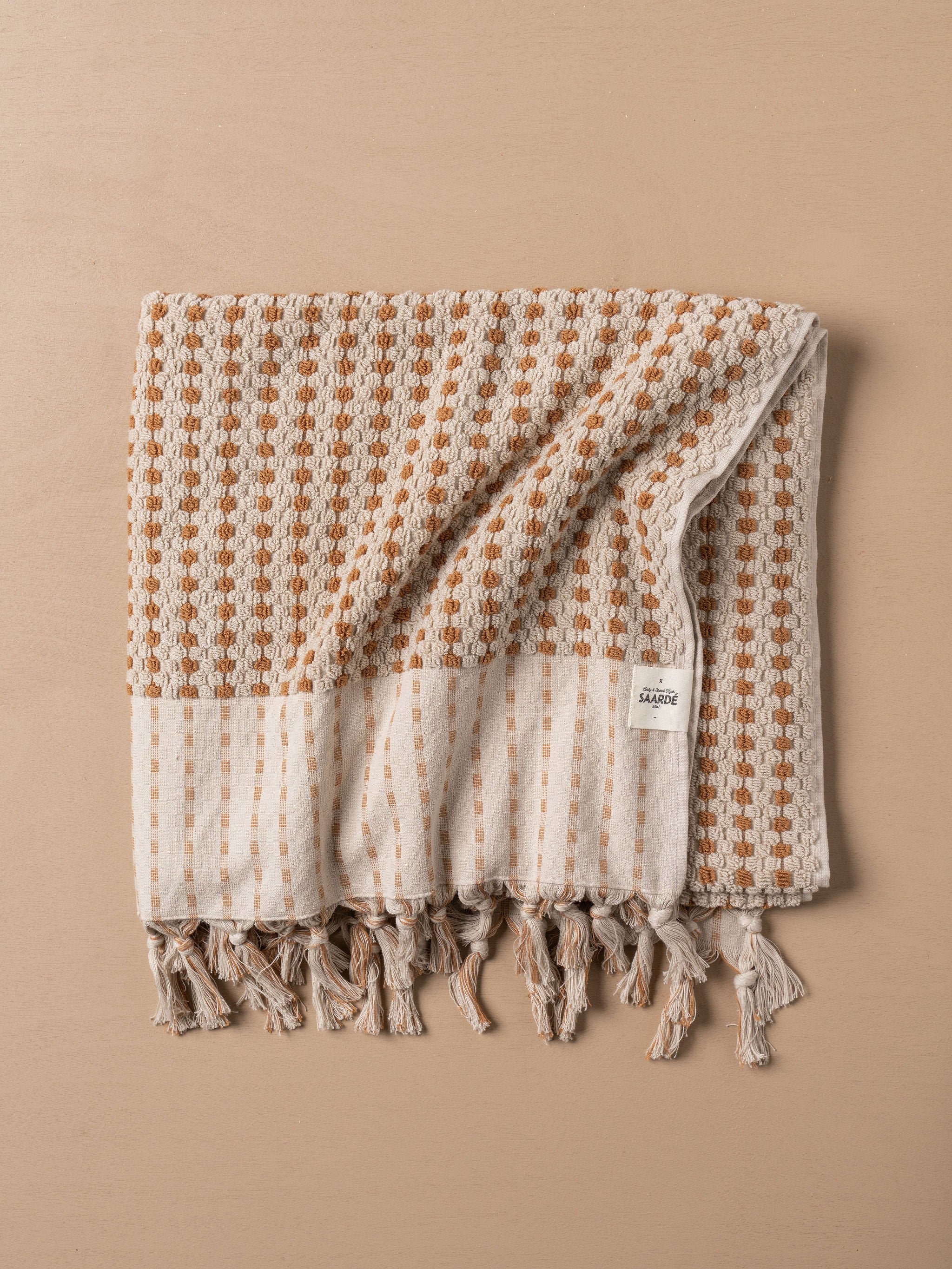 Organic Cotton Chickpea Bath Sheet Set - Stone & Terracotta Colors | Ultra Soft & Absorbent Bath Towels for Spa, Bathroom & Beach Use