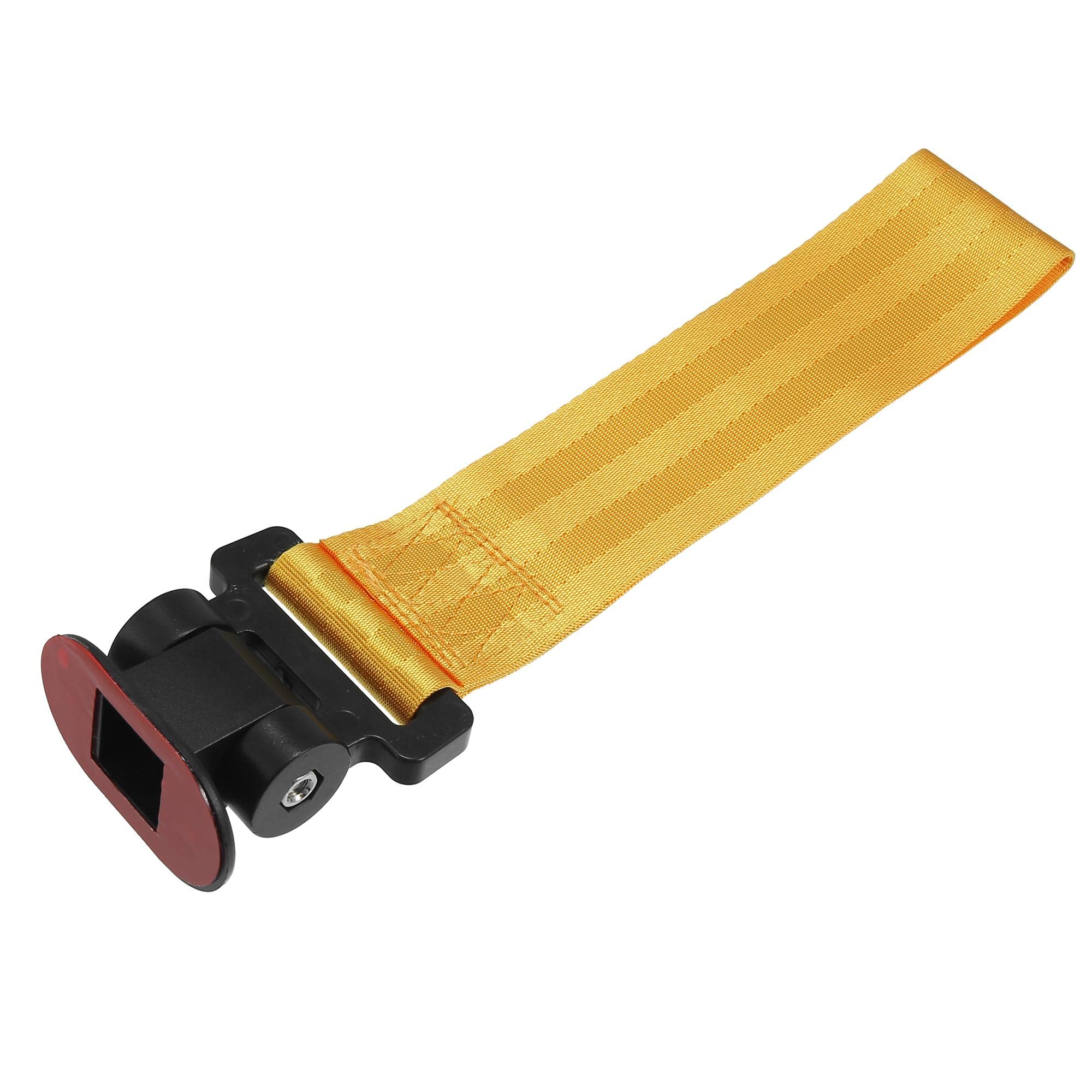 X AUTOHAUX Universal Front & Rear Bumper Tow Hook Strap - Heavy Duty Towing Belt for Cars, Trucks & SUVs - Decorative Yellow Safety Accessory (Perfect for Off-Roading, Towing & Emergency Recovery)