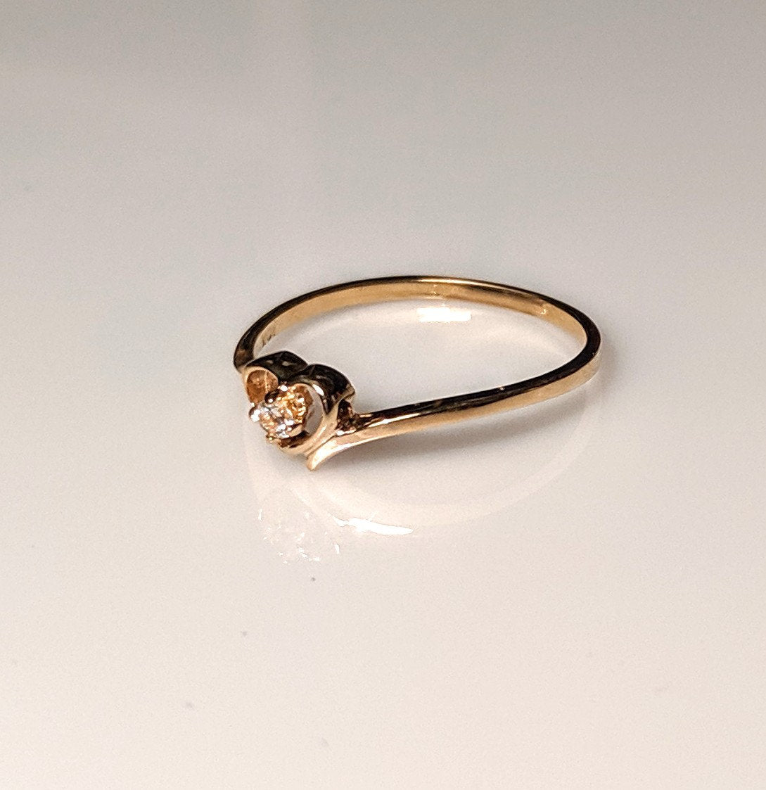 10K Solid Gold Heart Promise Ring with Natural Birthstone - Sapphire, Ruby, Emerald, Topaz, Peridot, Garnet or Amethyst | Size 4-7 | Perfect for Anniversaries, Engagements & Valentine's Gifts