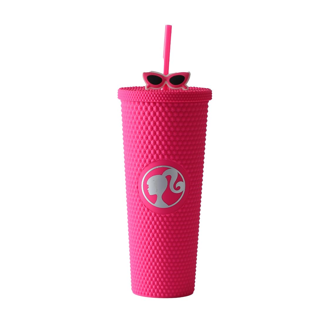 MINISO Barbie Collection Studded Tumbler with Straw - 700ml Insulated Stainless Steel Water Bottle for Women, Girls | Cute Pink Glitter Cup for School, Office, Gym & Travel | BPA-Free Leakproof Drinkware for Barbie Fans