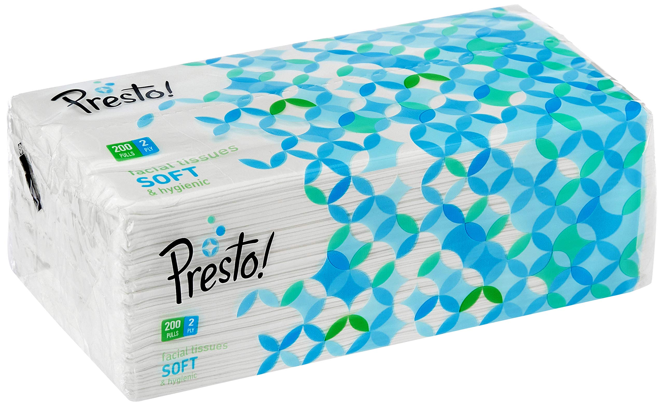 Presto! 2-Ply Facial Tissues Box - 600 Tissues (3-Pack of 200 Tissues Each) | Ultra Soft & Highly Absorbent | 100% Natural Virgin Cellulose Fiber | For Home, Office & Travel Use