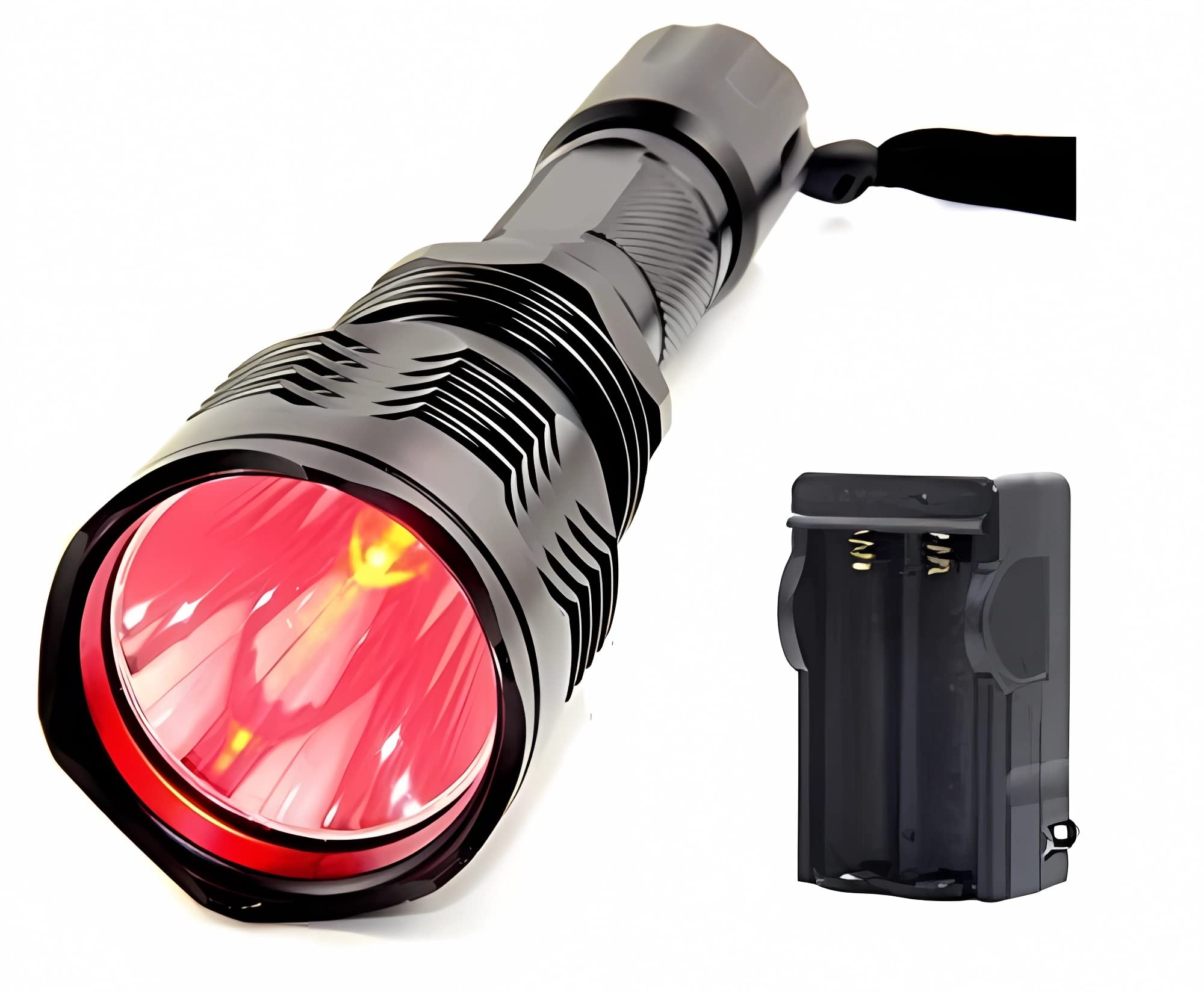 BESTSUN 1000 Lumens Waterproof Red LED Flashlight - HS-802 Hunting Light with 350 Yard Long Range, Rechargeable Battery & Charger - Perfect for Coyote, Hog Hunting & Night Vision Outdoor Activities