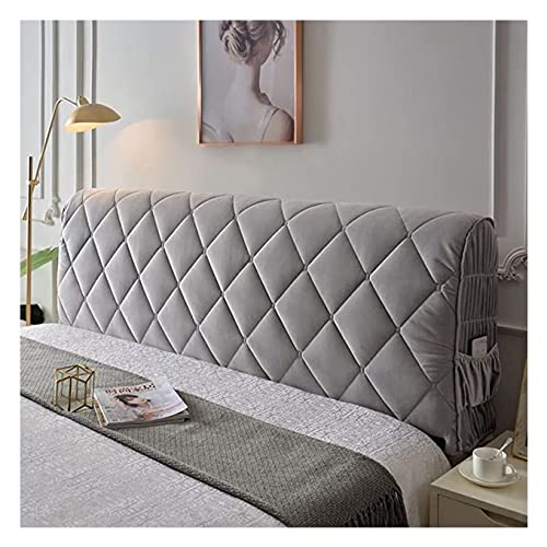 Luxury Velvet Padded Headboard Cover - Dustproof Stretch Slipcover for Twin, Full, Queen & California King Beds | Soft Quilted Bed Head Protector for Home, Hotel & Airbnb Decor