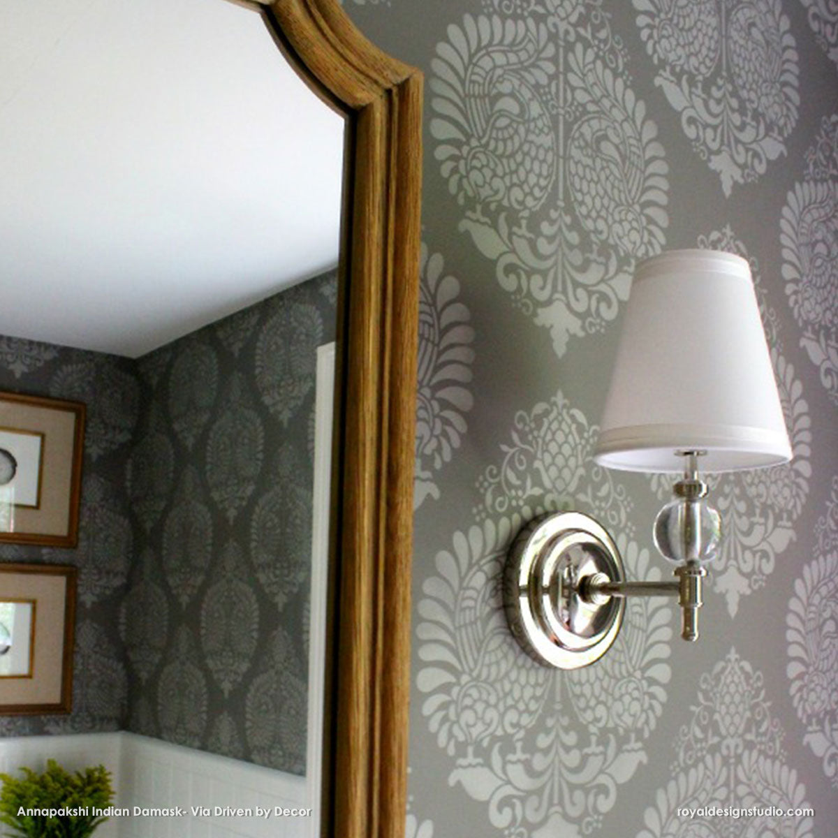 Annapakshi Indian Damask Wall Stencil - Reusable DIY Painting Template for Home Decor, Mandala Art, and Wall Murals | Perfect for Bedroom, Living Room, and Nursery Decoration