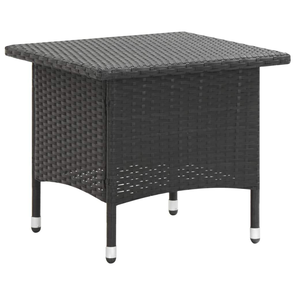Modern Black Rattan Coffee Table 19.7