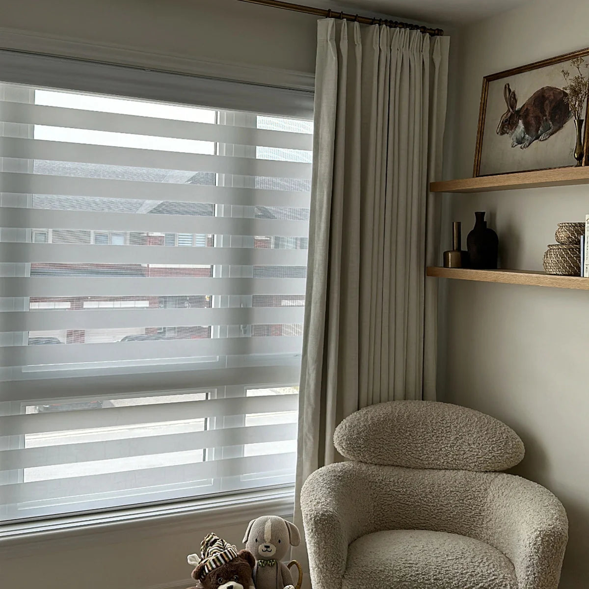 Pinch Pleated Blackout Curtains - 100% Linen Custom Drapes in Grey & Beige | Modern Thermal Insulated Window Treatments for Living Room & Bedroom
