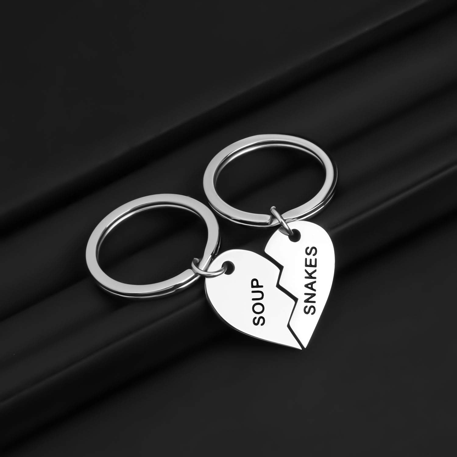 BLEOUK Office Keychain Set - TV Show Inspired Couple Gift, Snake Design Keychains for Him and Her - Perfect for Anniversaries, Valentine's Day & Office Accessories