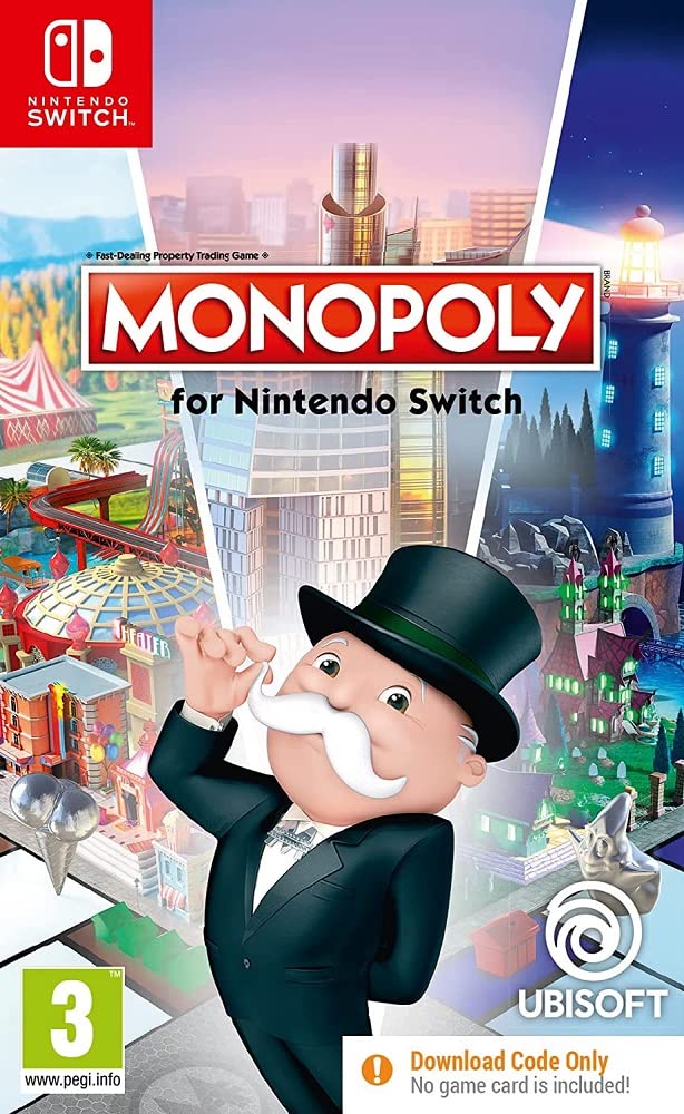 Monopoly Nintendo Switch Game - Digital Code in Box - Fun Family Board Game for Parties & Game Nights