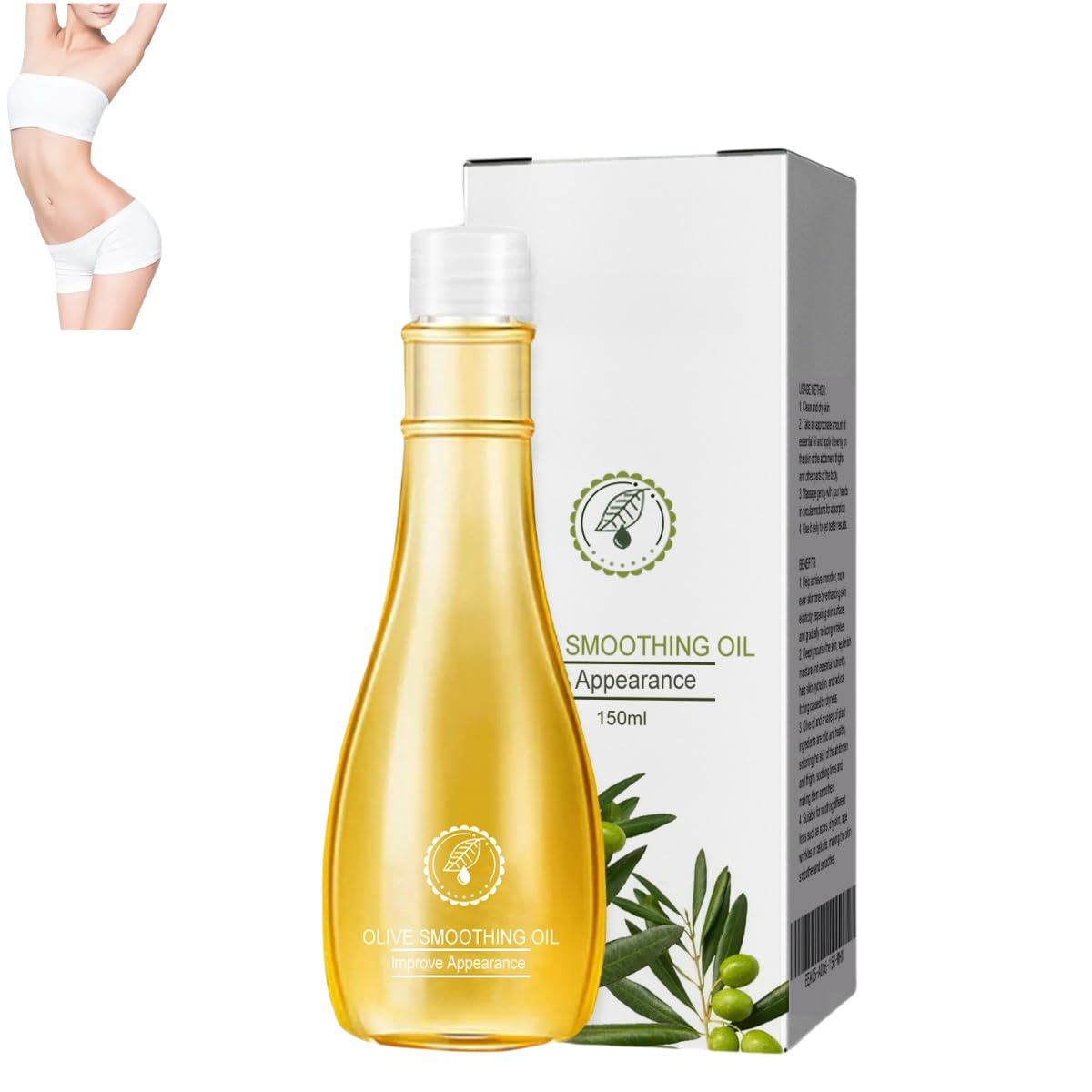 Organic Olive Smoothing Oil for Women - Deep Moisturizing & Nourishing Body Care - Hydrating Skin Treatment for Dry & Sensitive Skin - Perfect for Massage, After Shower & Nighttime Skincare Routine