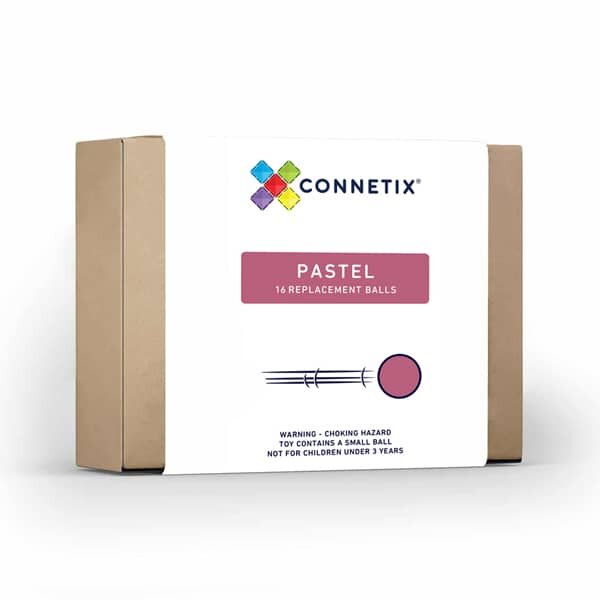 Connetix Pastel Wooden Balls 16 Pack - Natural Wood Sensory Toys for Kids, Montessori Learning, DIY Crafts & Home Decor