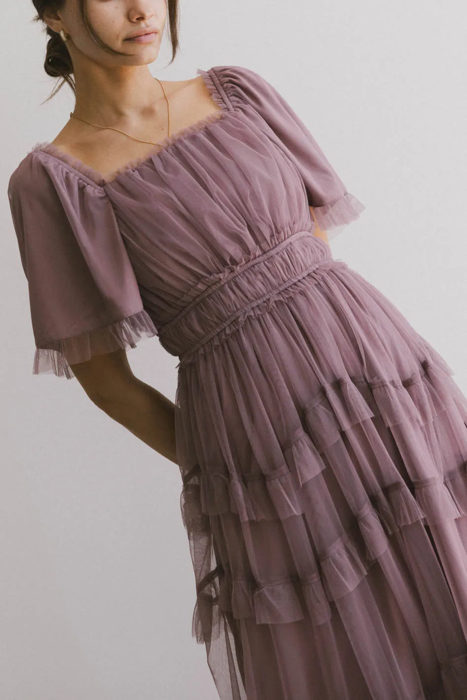 Eugena Ruffled Maxi Dress in Lavender - Flowy Long Summer Dress for Women | Beach Wedding, Vacation, Date Night Outfit