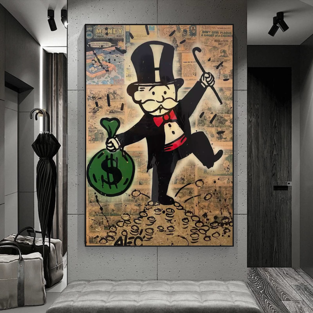 Alec Monopoly Magician: Millionaire Art by Money Man - Exclusive Street Art Canvas for Home & Office Decor | Perfect for Art Collectors & Urban Style Lovers