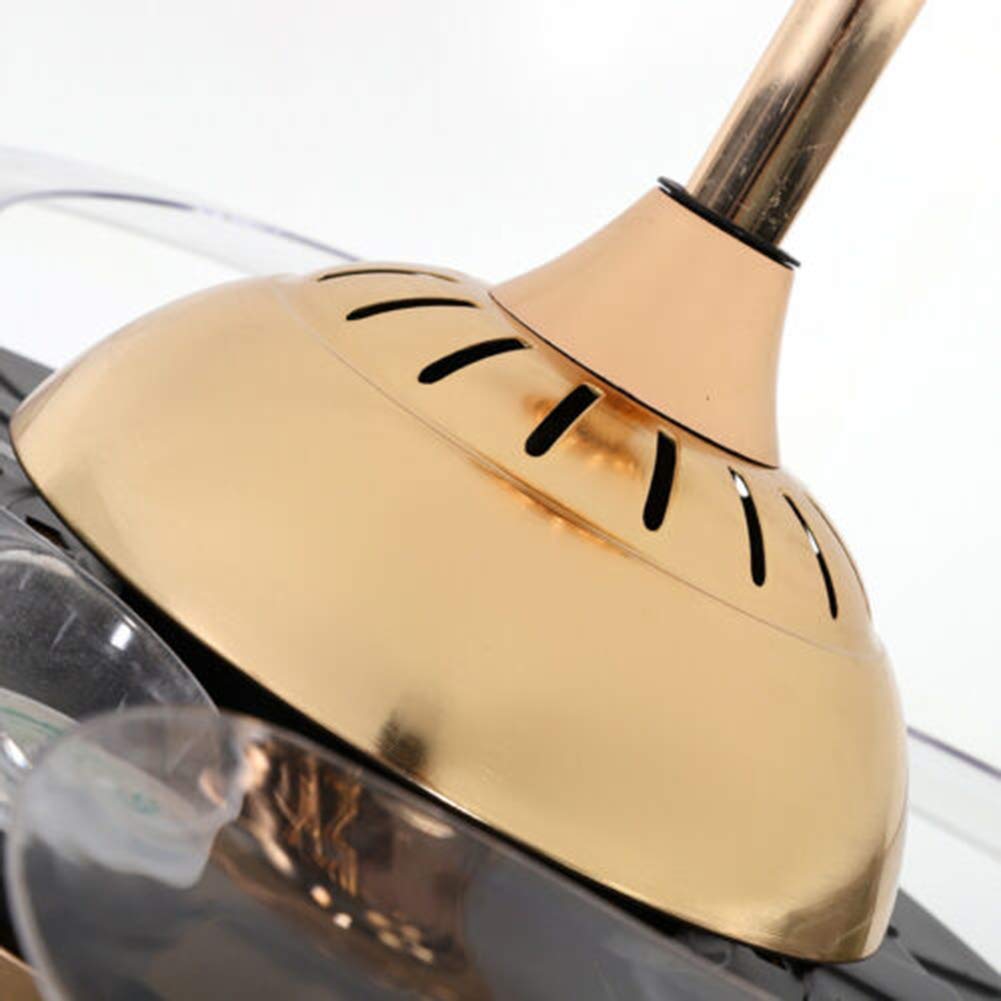 Modern Retractable Crystal Ceiling Fan with LED Light & Remote Control - 42 Inch Dimmable 3-Speed Smart Fan for Living Room, Bedroom, Office - Gold Finish | Energy Efficient Cooling & Stylish Home Decor