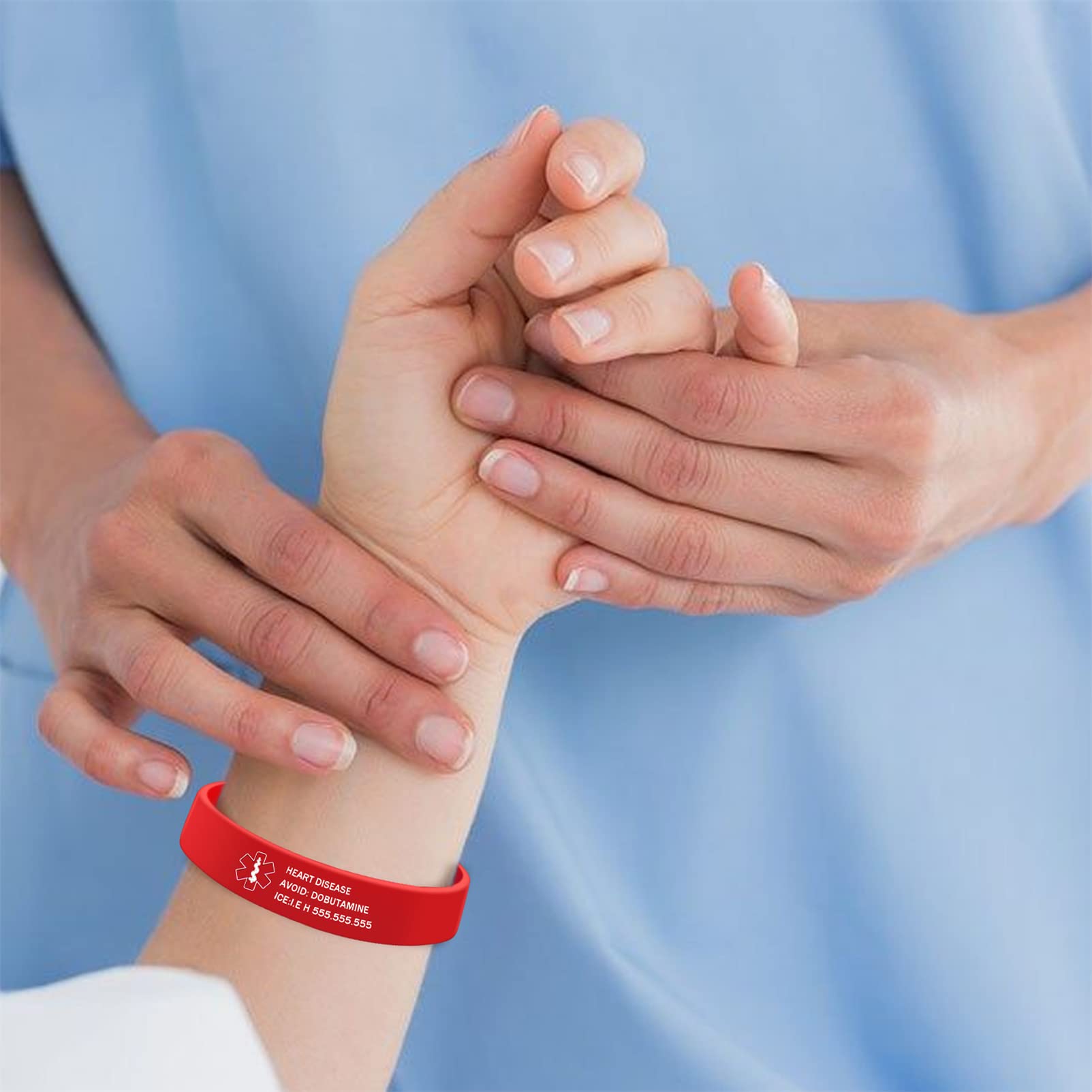 BAUMA AUTO Medical Alert ID Bracelet - Personalized Engraved Waterproof Emergency Wristband for Men & Women - Durable Silicone Wristbands in Multiple Colors - Ideal for Healthcare, Travel & Outdoor Activities