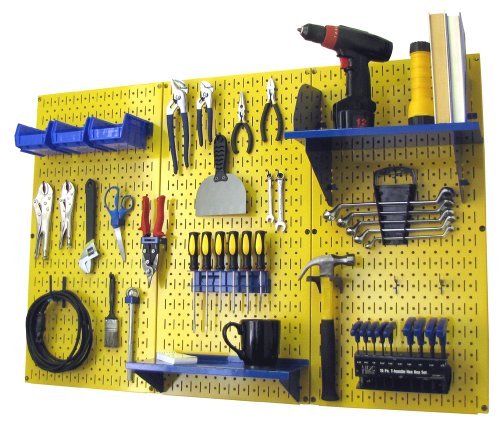 Yellow Pegboard Blue Accessories